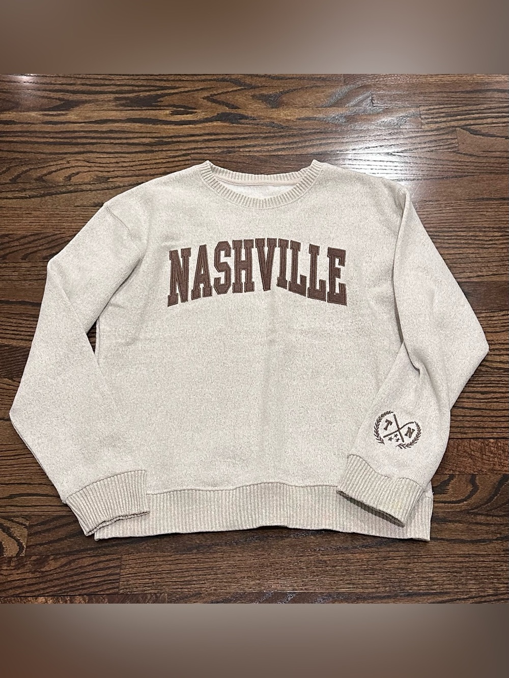 Nashville Trip?!?  Crewneck Sweater - Cream with Brown Lettering